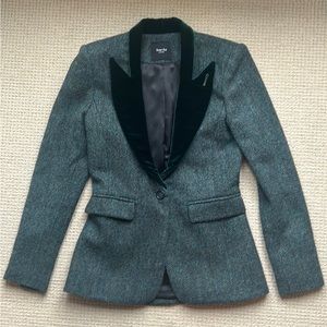 Smythe Holiday herringbone velvet blazer